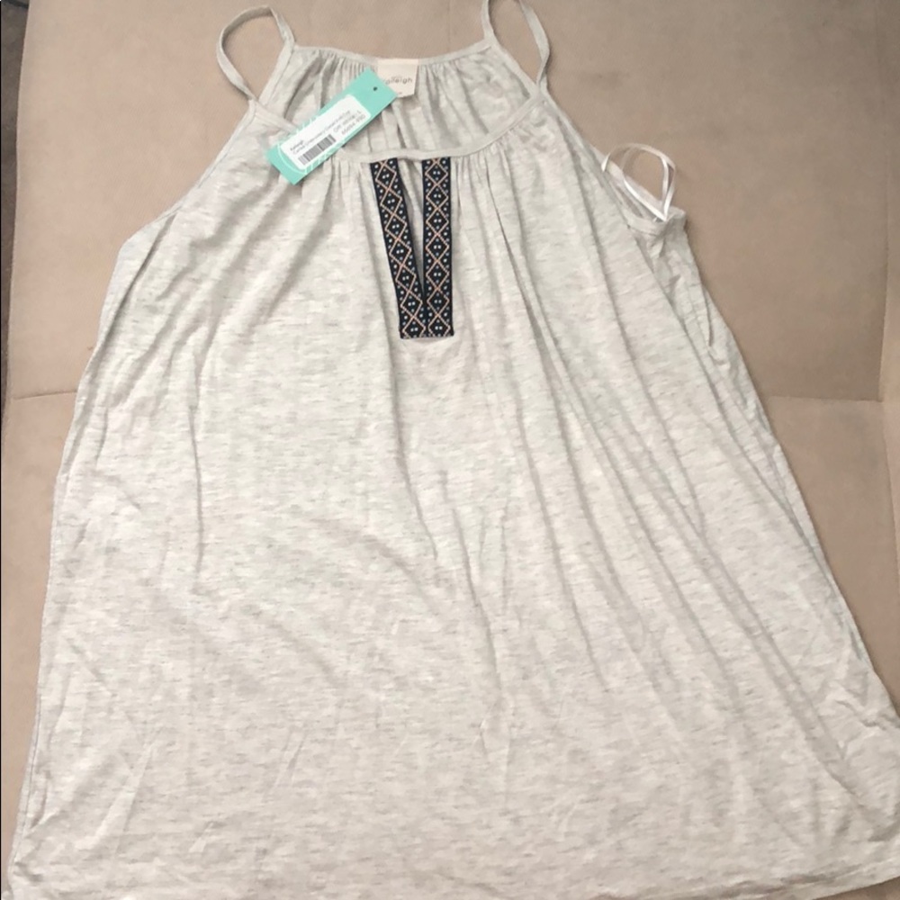 Kaileigh Carlee Embroidery Detail Knot Top